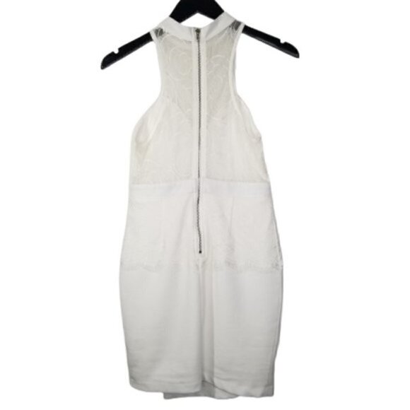 tea n cup White Lace Halter Neck Bodycon Dress - Picture 4 of 9